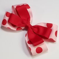 5" Pink Red Polka Dot 