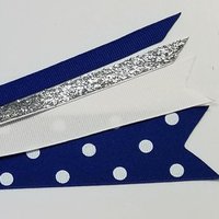 Dark Royal Polka Dot Ponytail Streamer 8" (16" total)