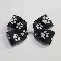 3" Black White Paw Print