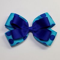 5" Royal Blue Turquoise Polka Dot 