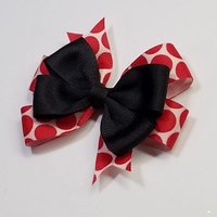 3.5" Black Red Polka Dot 