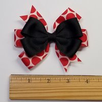 3.5" Black Red Polka Dot 