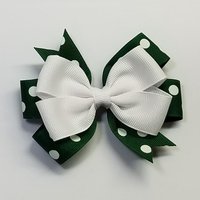 3.5" Green White Polka Dot Team Sport School