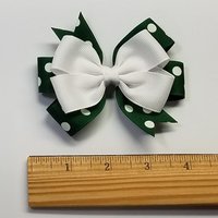 3.5" Green White Polka Dot Team Sport School