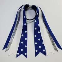 Dark Royal Polka Dot Ponytail Streamer 8" (16" total)