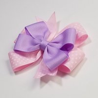 3.5" Light Orchid Purple Baby Pink Polka Dot 