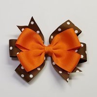 3.5" Orange Brown Polka Dot Team Sport School Colors 