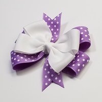 3.5" White Dark Orchid Purple Polka Dot 
