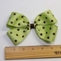 5" Green Brown Polka Dot