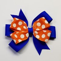 3.5" Orange Polka Dot Electric Blue Team Sport School 