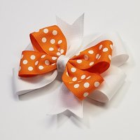 3.5" Orange White Polka Dot Team Sport School