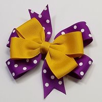 3.5" Purple Gold Polka Dot Team Sport School
