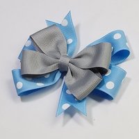 3.5" Silver Grey Blue Polka Dot Team Sport School