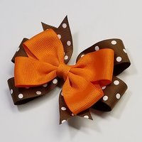3.5" Orange Brown Polka Dot Team Sport School Colors 
