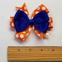 3.5" Royal Blue Orange Polka Dot Team Sport School