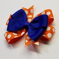 3.5" Royal Blue Orange Polka Dot Team Sport School