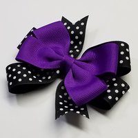 3.5" Purple Black Polka Dot Team Sport School 
