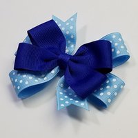 3.5" Royal Blue Light Blue Polka Dot Team Sport School 