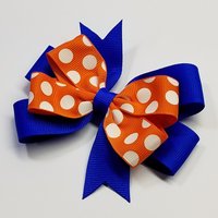 3.5" Orange Polka Dot Electric Blue Team Sport School 