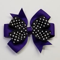 3.5" Purple Black Polka Dot Team Sport School