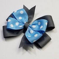 3.5" Blue Grey Polka Dot Team Sport School 