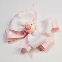 3.5" Pig Baby Pink Polka Dot