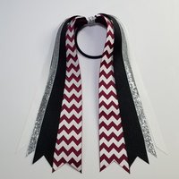Maroon White Glitter Chevron 