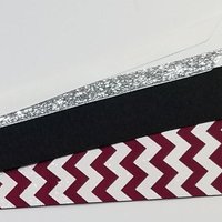 Maroon White Glitter Chevron 