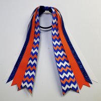 Royal Blue Orange White Chevron