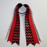 Red Black Glitter Chevron 