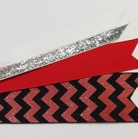 Red Black Glitter Chevron 