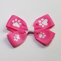 3" Hot Pink White Paw Print 