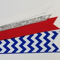 Royal Blue White Red Chevron
