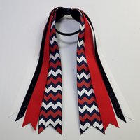 Navy Blue Red White Chevron