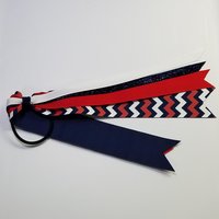 Navy Blue Red White Chevron