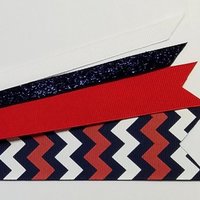 Navy Blue Red White Chevron