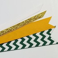 Green Gold White Chevron 