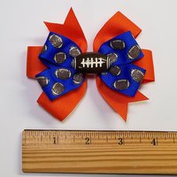 3.5" Football Glitter Blue Orange