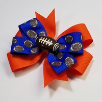 3.5" Football Glitter Blue Orange