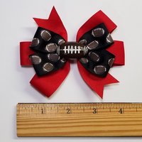 3.5" Football Glitter Black Red 