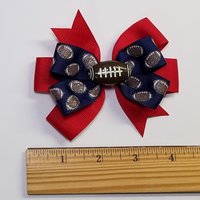 3.5" Football Glitter Navy Blue Red  