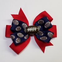 3.5" Football Glitter Navy Blue Red  