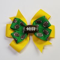 3.5" Football Glitter  Green Yellow 