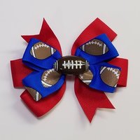 3.5" Football Glitter Blue Red 