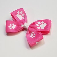 3" Hot Pink White Paw Print 