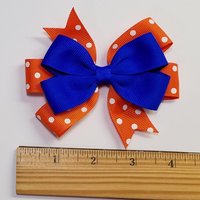3.5" Blue Orange Polka Dot 