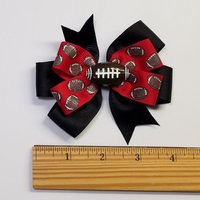 3.5" Football Glitter Red Black
