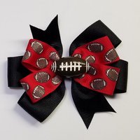 3.5" Football Glitter Red Black