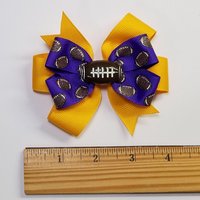 3.5" Football Glitter Purple Yellow Gold