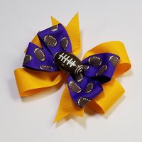 3.5" Football Glitter Purple Yellow Gold
